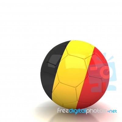 Belgium Soccer Ball Isolated White Background Stock Image