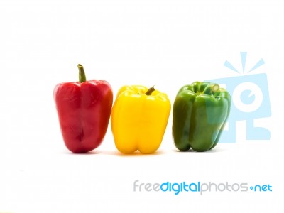 Bell Pepper Is Ingredient In A Healthy Diet On White Background Stock Photo