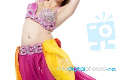 Belly Dancer Performing, Arabic Tradition Stock Photo