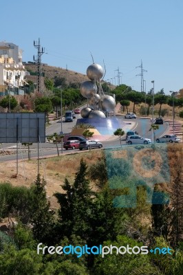 Benalmadena, Andalucia/spain - July 7 : Modern Sculpture On A Ro… Stock Photo