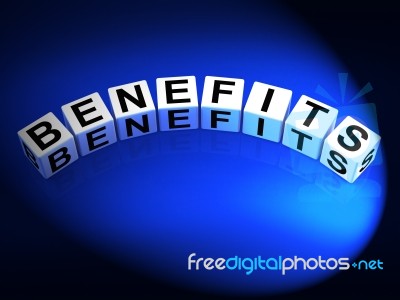 Benefits Dice Mean Perks Awards And Merits Stock Image