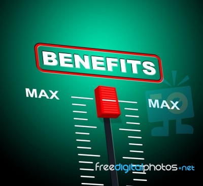 Benefits Max Shows Upper Limit And Utmost Stock Image