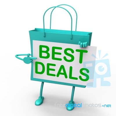 Best Deals Bag Represents Bargains And Discounts Stock Image