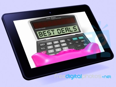 Best Deals Calculator Tablet Means Great Buy And Savings Stock Image