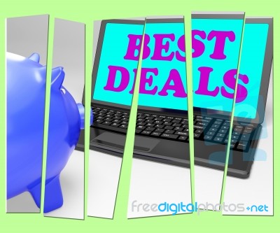 Best Deals Piggy Bank Shows Online Bargains And Savings Stock Image