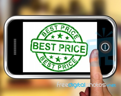 Best Price On Smartphone Showing Online Discounts Stock Image