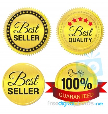 Best Seller ,best Quality And Quality Guaranteed Gold Label Stock Image