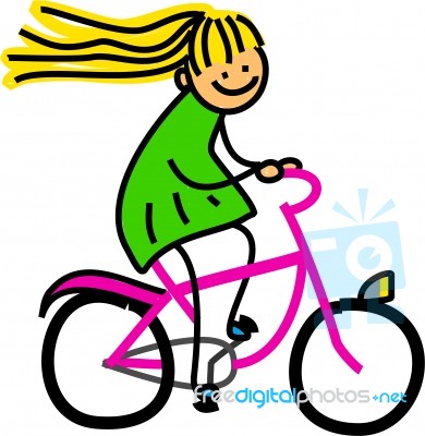 Bicycle Girl Stock Image
