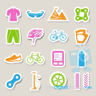 Bicycle Icons Set Stock Image