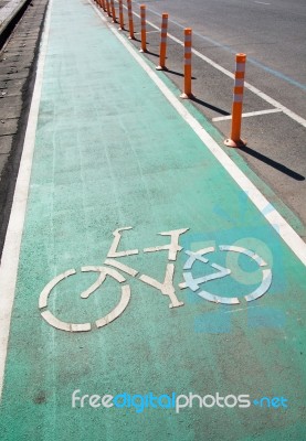 Bicycle Road Sign Stock Photo