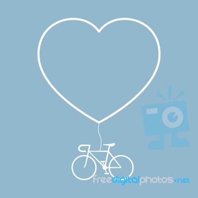 Bicycle With Heart Shape Stock Image
