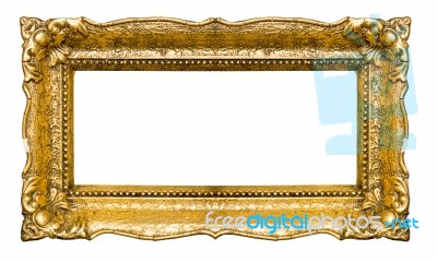 Big And Old Gold Picture Frame Stock Photo