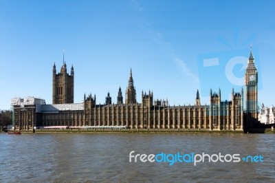 Big Ben And The Houses Of Parliament In London Stock Photo