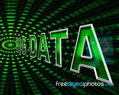Big Data Shows Info Bytes And Byte Stock Image