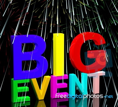 Big Event Words On Firework Stock Image