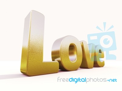 Big Gold Love Stock Image