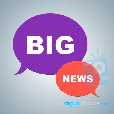 Big News Indicates Social Media And Consequential Stock Image