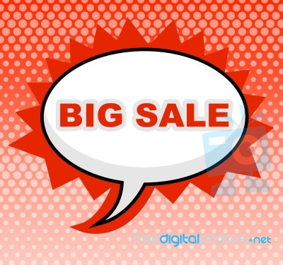 Big Sale Means Message Cheap And Sign Stock Image