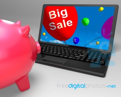 Big Sale On Laptop Shows Closeouts Stock Image