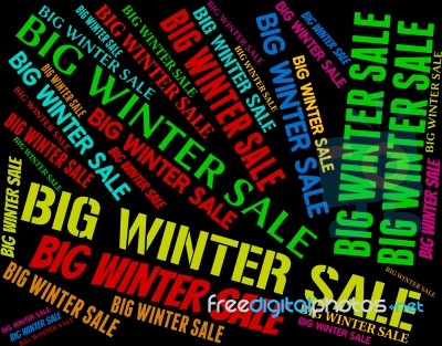 Big Winter Sale Represents Cheap Promotion And Words Stock Image