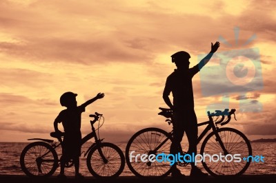 Biker Family Stock Photo