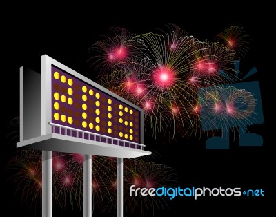 Billboard Advertising New Year 2015 Stock Image