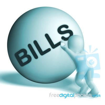 Bills Sphere Shows Invoice Or Accounts Payable Stock Image