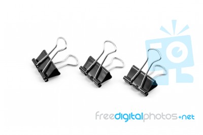 Binder Clip, Paper Clip Isolated On White Background Stock Photo