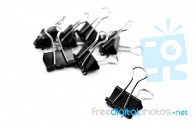 Binder Clip, Paper Clip Isolated On White Background Stock Photo