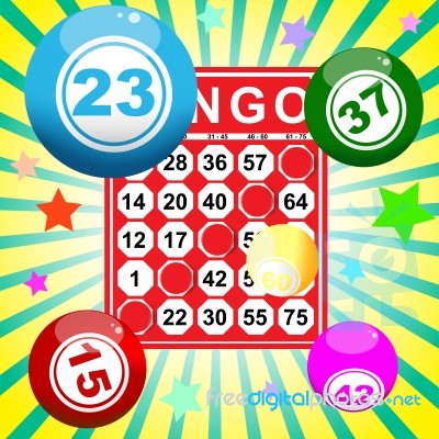 Bingo Card And Ball Stock Image