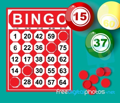 Bingo Card And Ball Stock Image