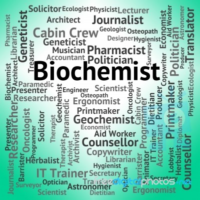 Biochemist Job Showing Biological Science And Employment Stock Image