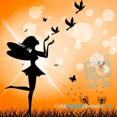 Birds Freedom Represents Get Away And Escaped Stock Image