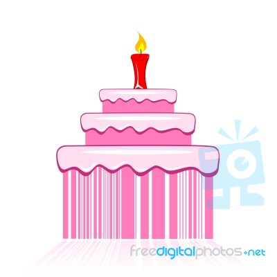 Birthday Cake With Barcode Stock Image