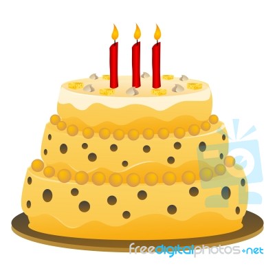 Birthday Cake With Candle Stock Image
