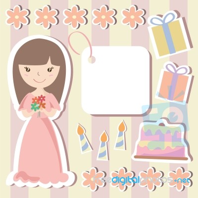 Birthday Design Elements For Scrapbook Stock Image