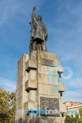 Bistrita, Transylvania/romania - September 17 : Statue Of Andrei… Stock Photo