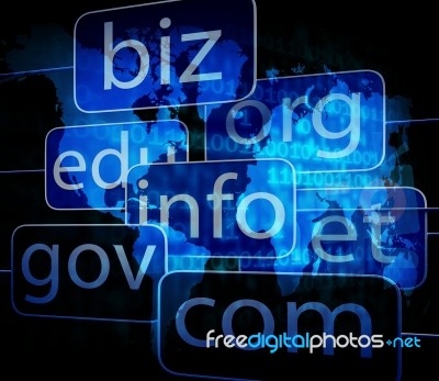 Biz Com Net Shows Websites Internet And Seo Stock Image