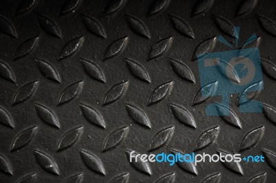 Black Aluminium With Rhombus Shapes Texture For Background Stock Photo