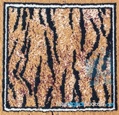Black And Brown Tiger Rug Stock Photo