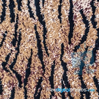 Black And Brown Tiger Rug Stock Photo
