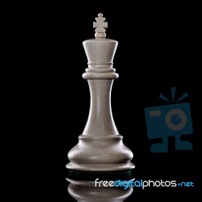 Black And White King Of Chess Setup On Dark Background. Leader A… Stock Photo