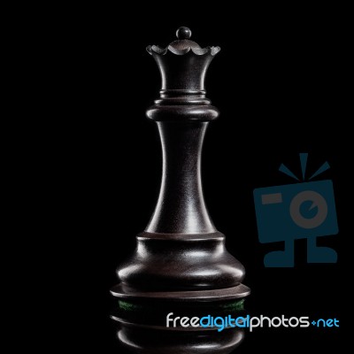 Black And White Queen Of Chess Setup On Dark Background . Leader… Stock Photo