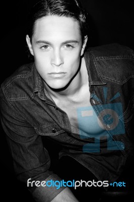 Black And White Young Man Stock Photo Black And White Young Man Stock Photo