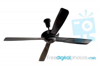 Black Ceiling Fan Stock Photo