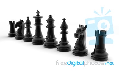 Black Chess Pieces Stock Image