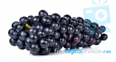 Black Grape Isolated On Over White Background Stock Photo