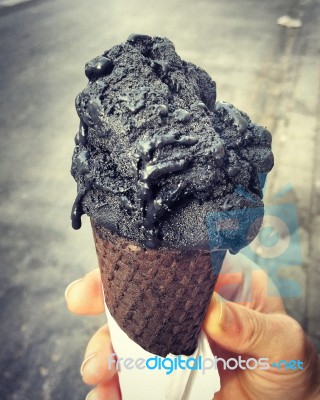 Black Ice Scream  Stock Photo