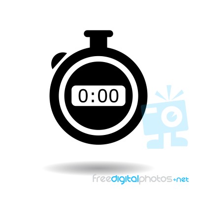 Black Stopwatch Icon  Illustration Eps10 On White Background Stock Image