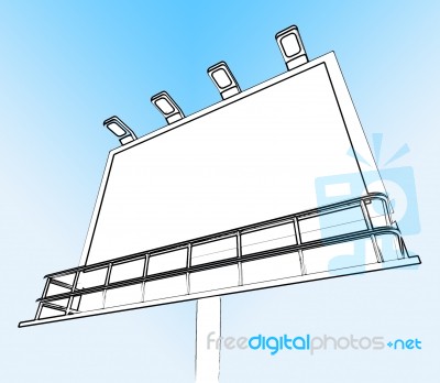 Blank Billboard Copy Space Shows Advertising Space Stock Image